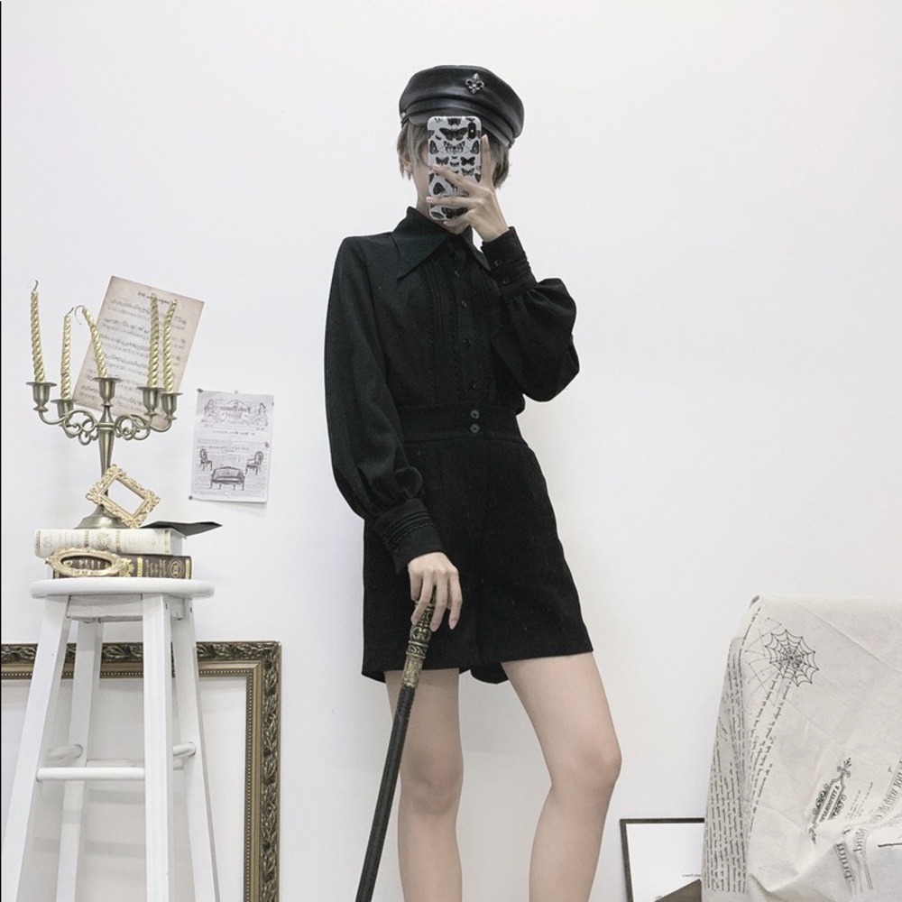 Gothic Lolita shirt blouse (Black) shorts also Available plz ask :)